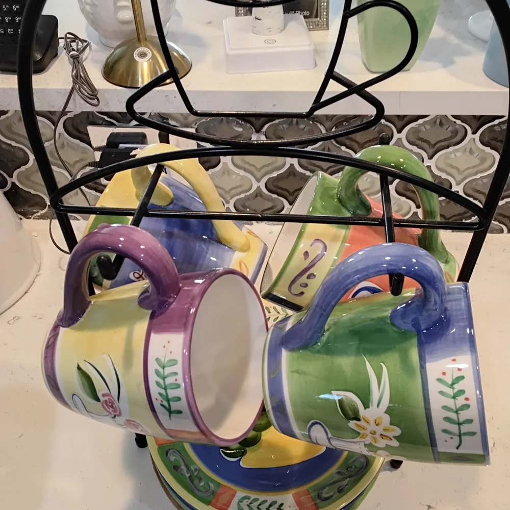 9 Pieces Colorful Ceramic Set with Stand - Picture 5 of 8